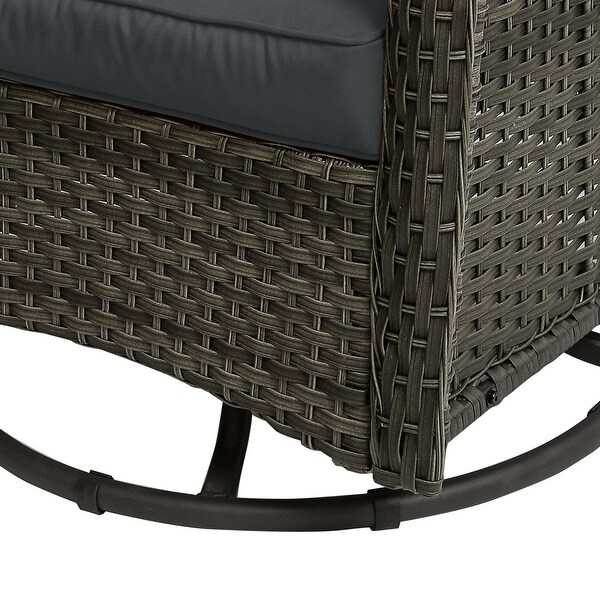 Outdoor Rattan Swivel Gliders Rocking Chair