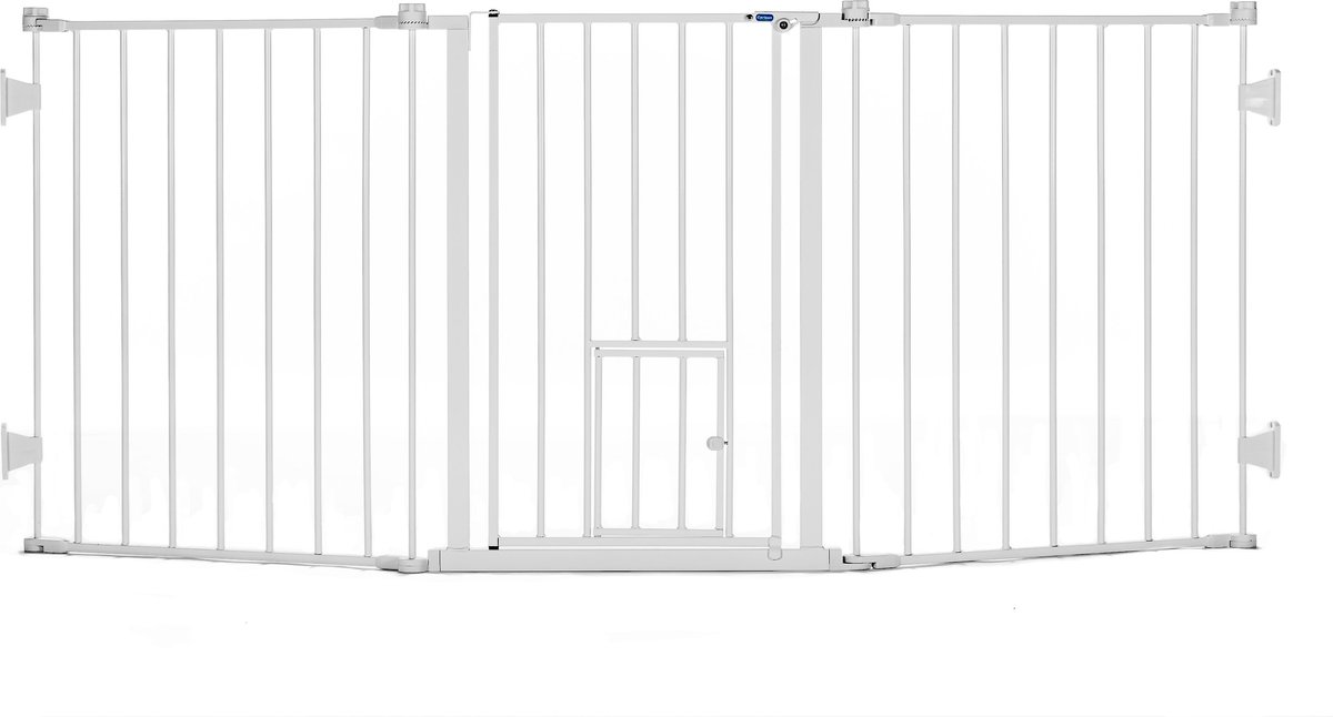 Carlson Pet Products Flexi Walk-Thru Gate with Pet Door， 30-in