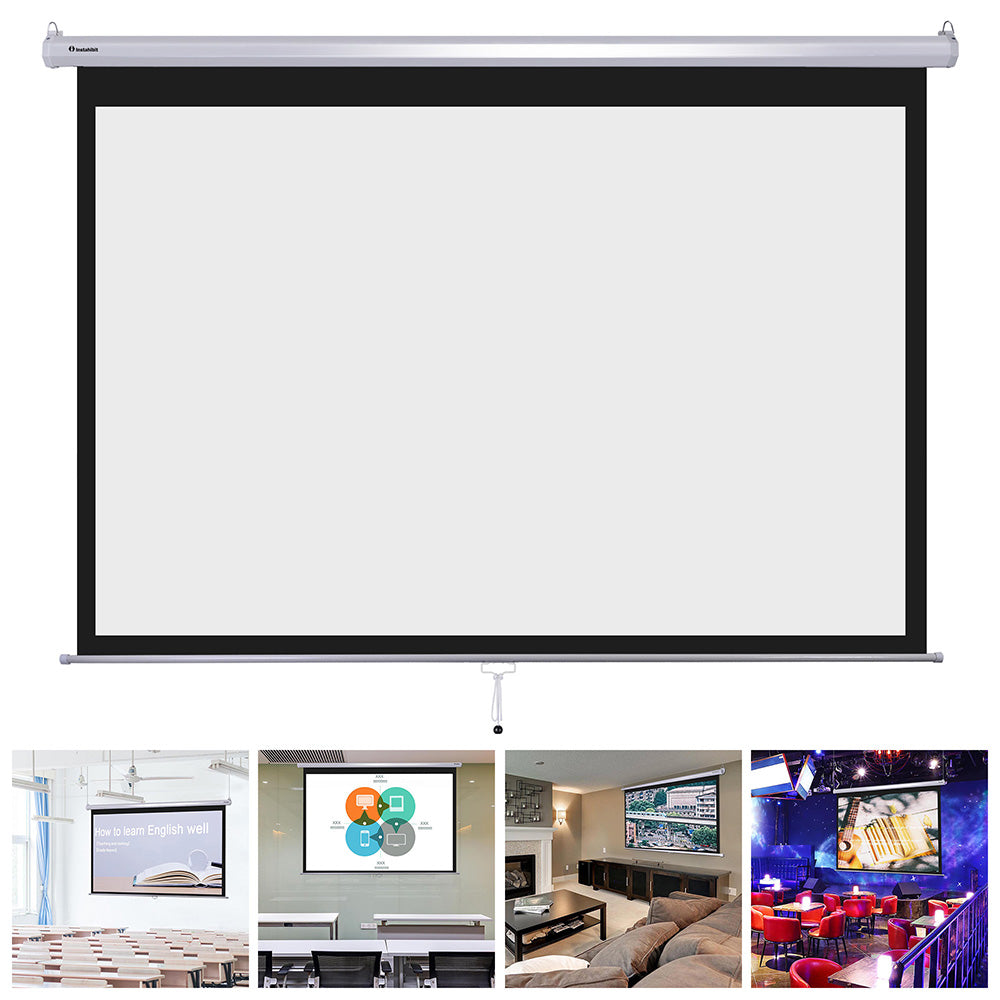 InstaHibit 16:9 Retractable Manual Projection Screen 100