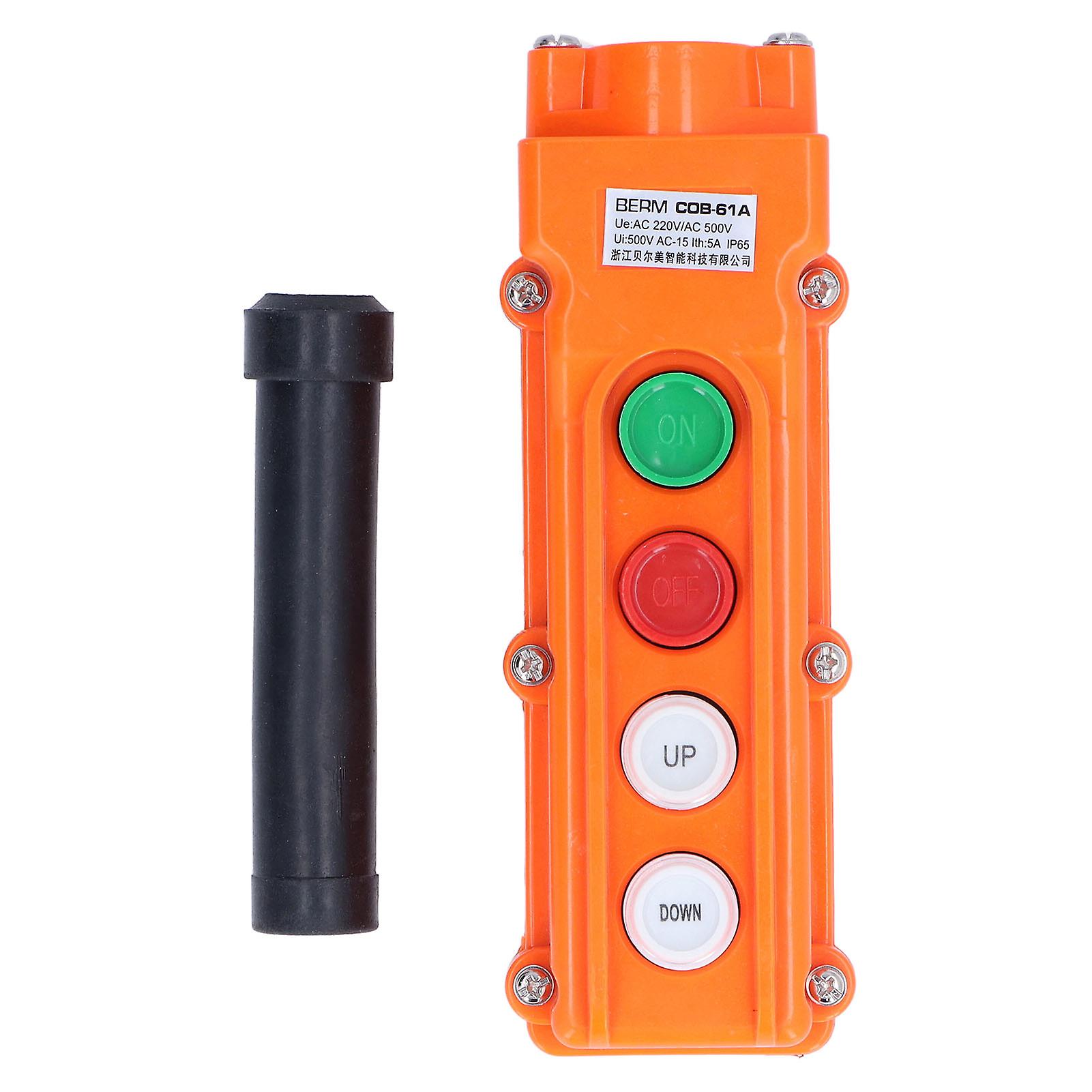 Berm Crane Push Botton Switch Rainproof Handheld Hoist Remote Control Switch 220v/500v 5a