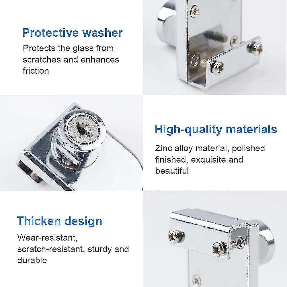 Pack Zinc Alloy Latch For Glass Cupboard Or Showcase Door 5-8mm