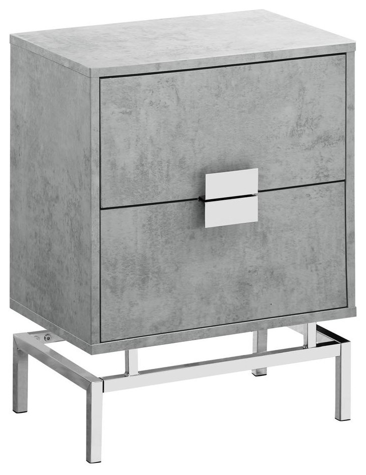 Accent Side Table   24 quotH / Grey Cement / Chrome Metal   Contemporary   Side Tables And End Tables   by Homesquare  Houzz