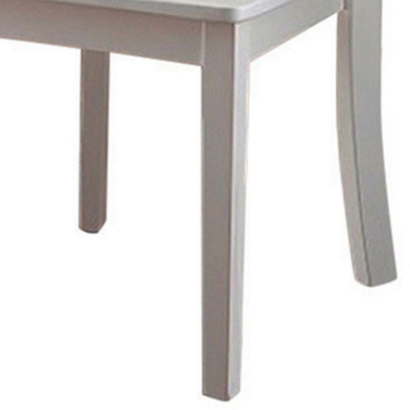 Wooden Armless Side chair， White， Pack of 2