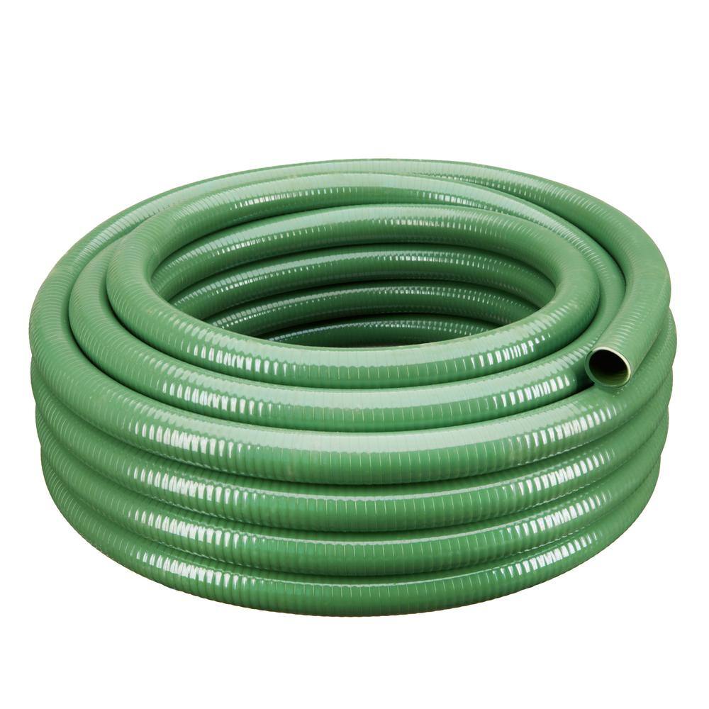 HYDROMAXX 2 in. Dia x 25 ft. Green Heavy-Duty Flexible PVC Suction and Discharge Hose 6107200025