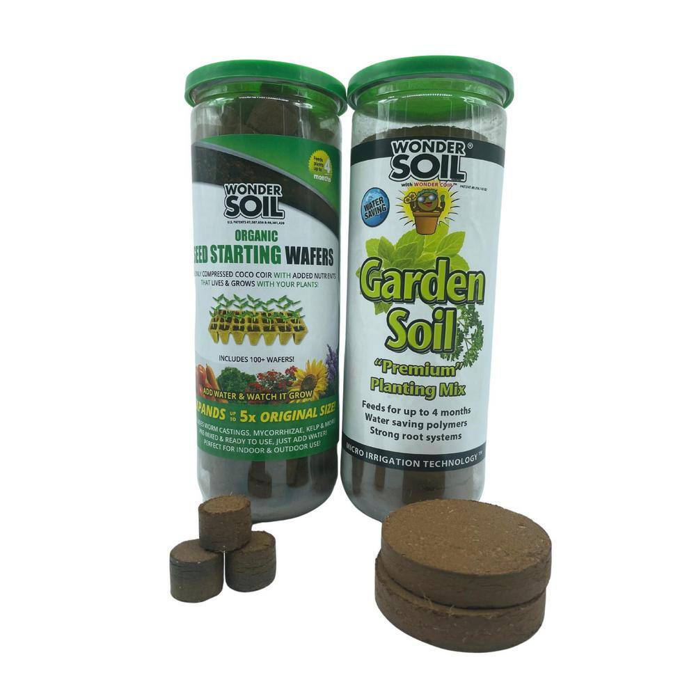 WONDER SOIL Premium Organic Expanding Coco Coir Seed Starting and Garden Soil Wafers WSSGP