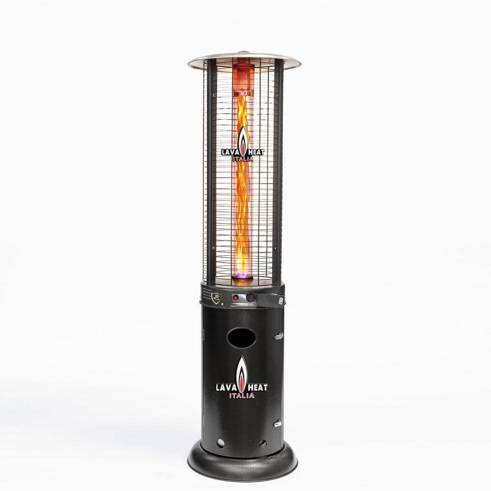 Lava Heat Italia 51,000 BTU Opus Lite-R-Line 7MGBL Hammered Black Natural Gas Patio Heater RL7MGBL