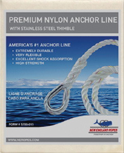 New England Ropes White Anchorline  Nylon