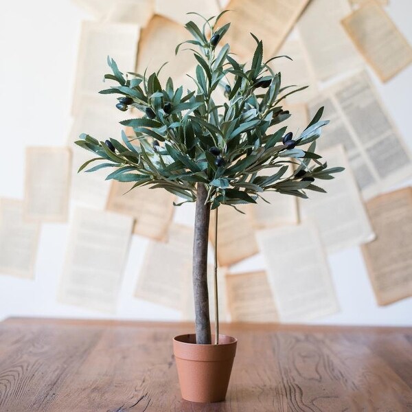 RusticReach Artificial Small Olive Tree 24 Tall