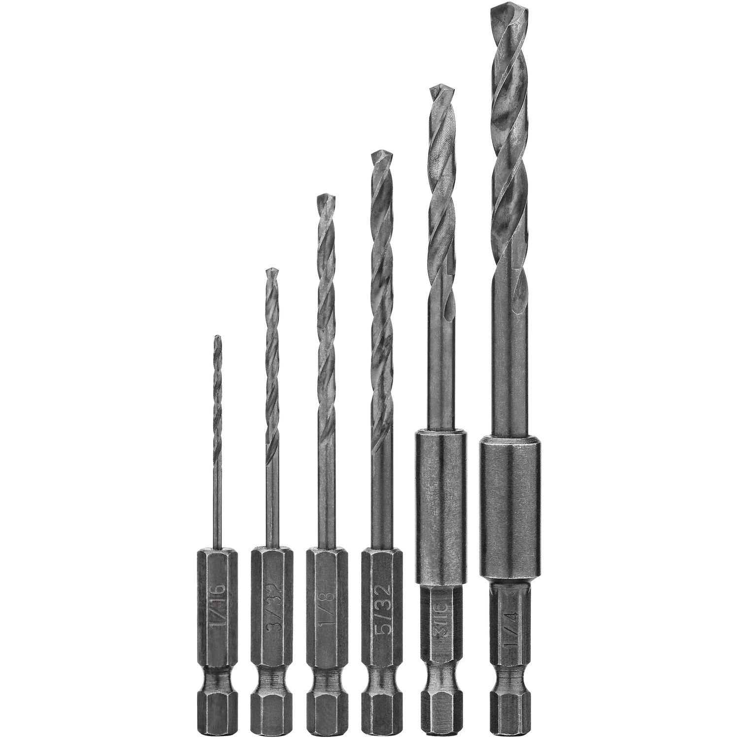 DW Rapid Load Black Oxide Drill Bit Set 6 pc