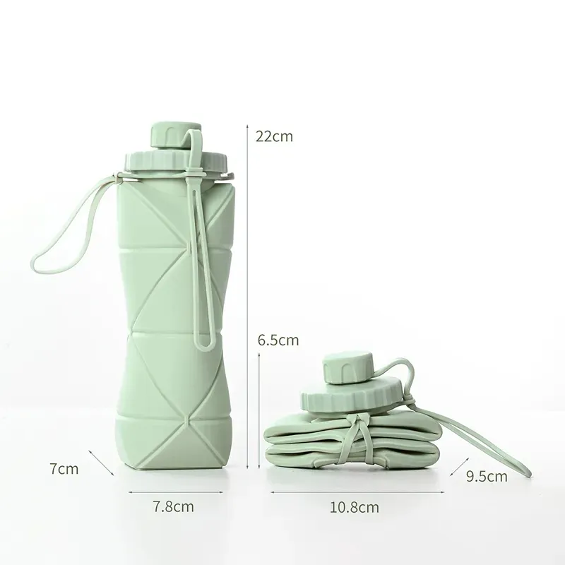 Folding Silicone Water Bottle Sports Water Bottle Outdoor Travel Portable Water Cup Running Riding Camping Hiking Kettle