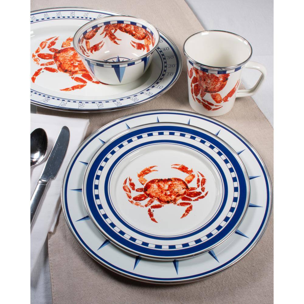 Golden Rabbit Crab House 12 in. x 16 in. Enamelware Oval Platter CR06