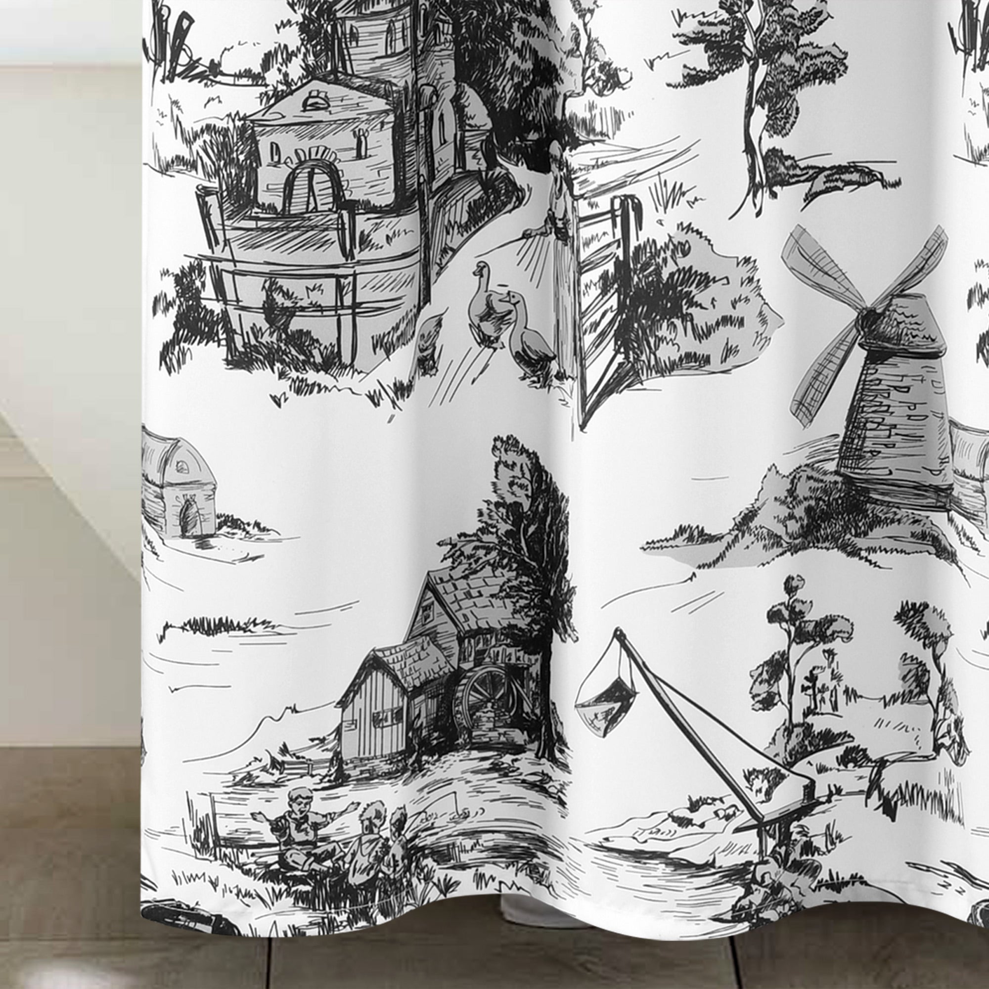 French Country Toile Shower Curtain