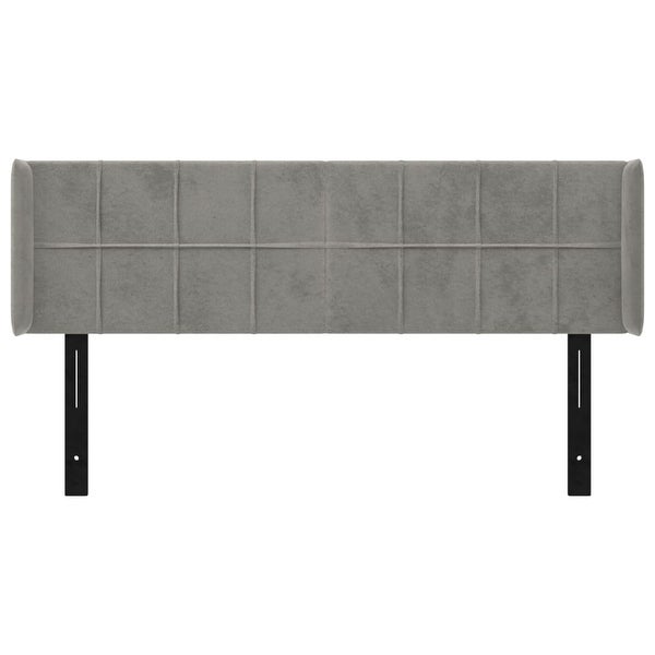 vidaXL Headboard with Ears Dark/Light Gray Velvet - - 37455508