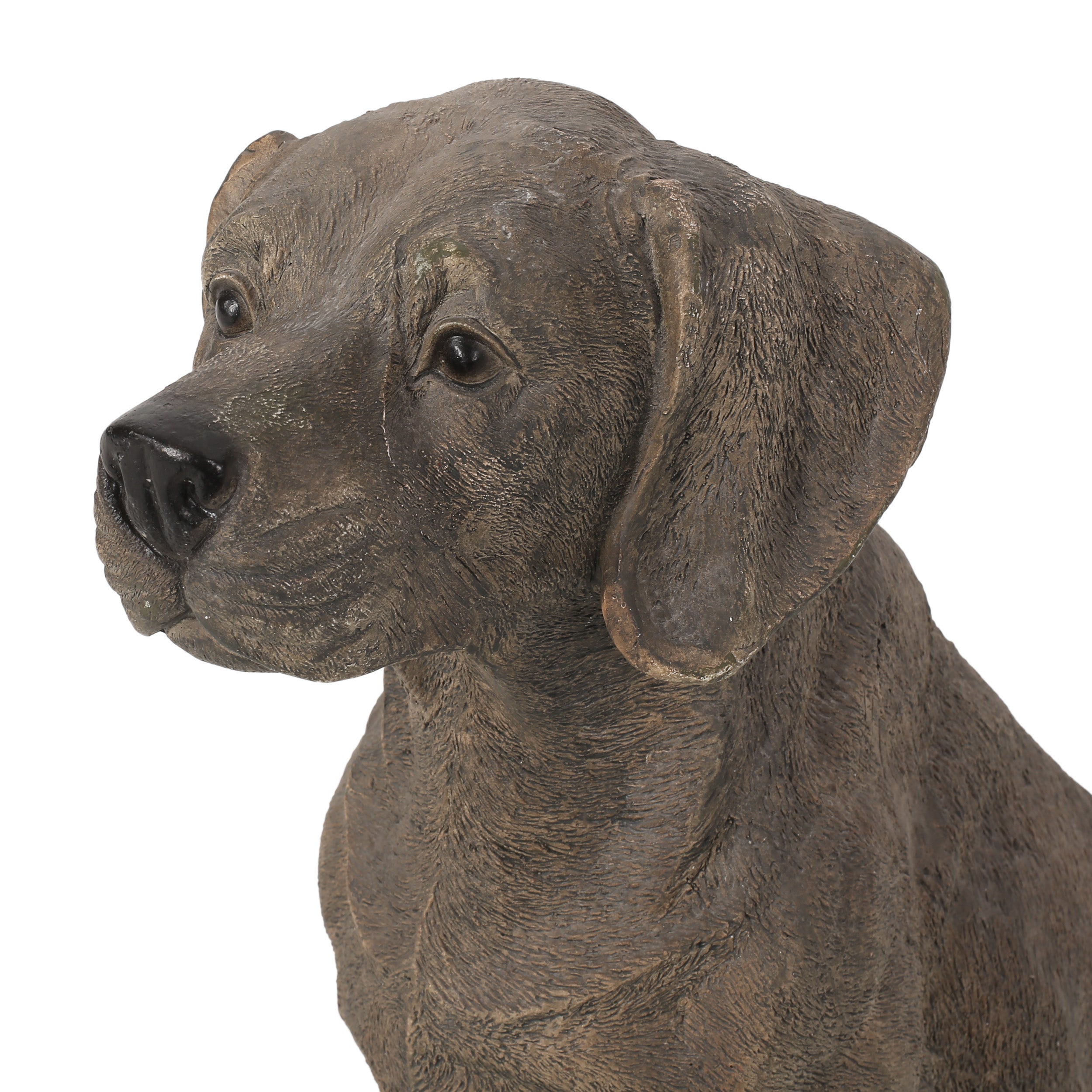 Noble House 19.5" Caine Cast Stone Outdoor Dog Garden Statue