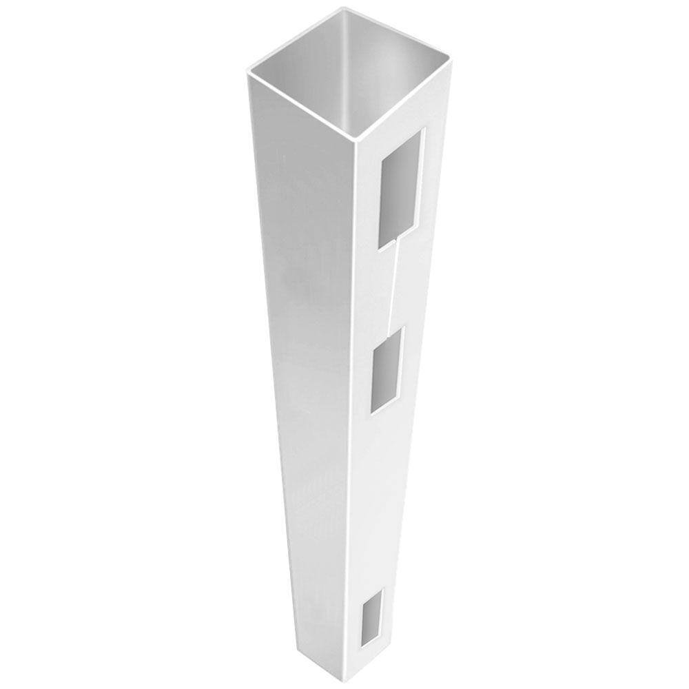 Barrette Outdoor Living 5 in. x 5 in. x 8-12 ft. White Vinyl Fence End Post 73014378