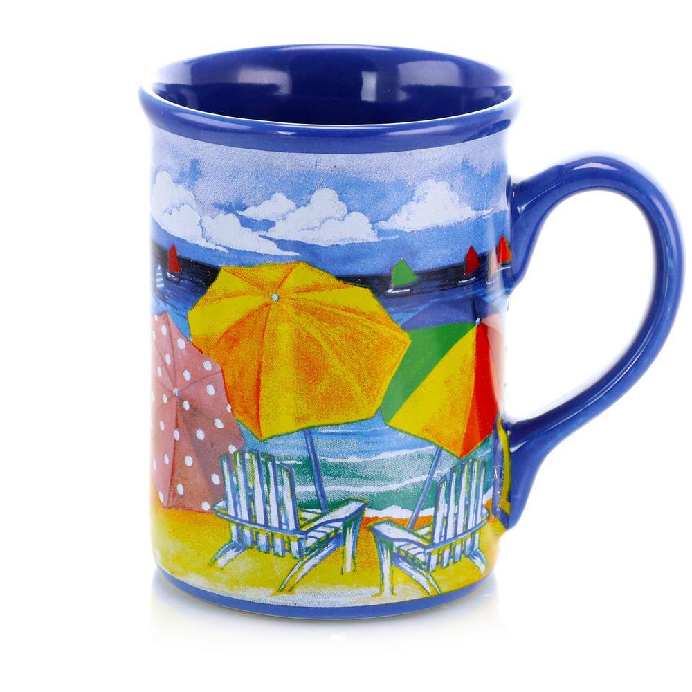 Gibson Home Beachcomber 16 oz. Assorted Designs Mug (Set of 4) 985111871M