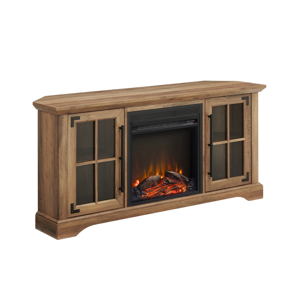 Middlebrook Rustic Fireplace Corner TV Stand