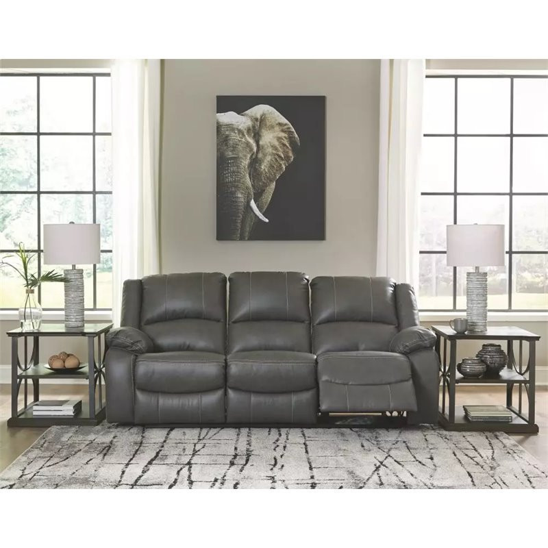 Signature Design by Ashley Calderwell Power Reclining Sofa in Gray   Contemporary   Sofas   by Homesquare  Houzz