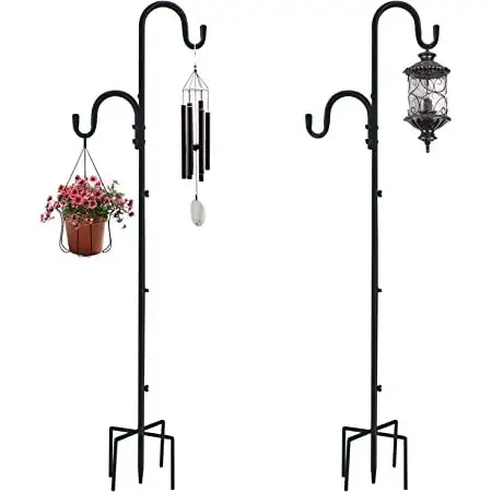 Garden Supply Shepherd Hooks Solar Light Garden Stakes in Black ShepHooks