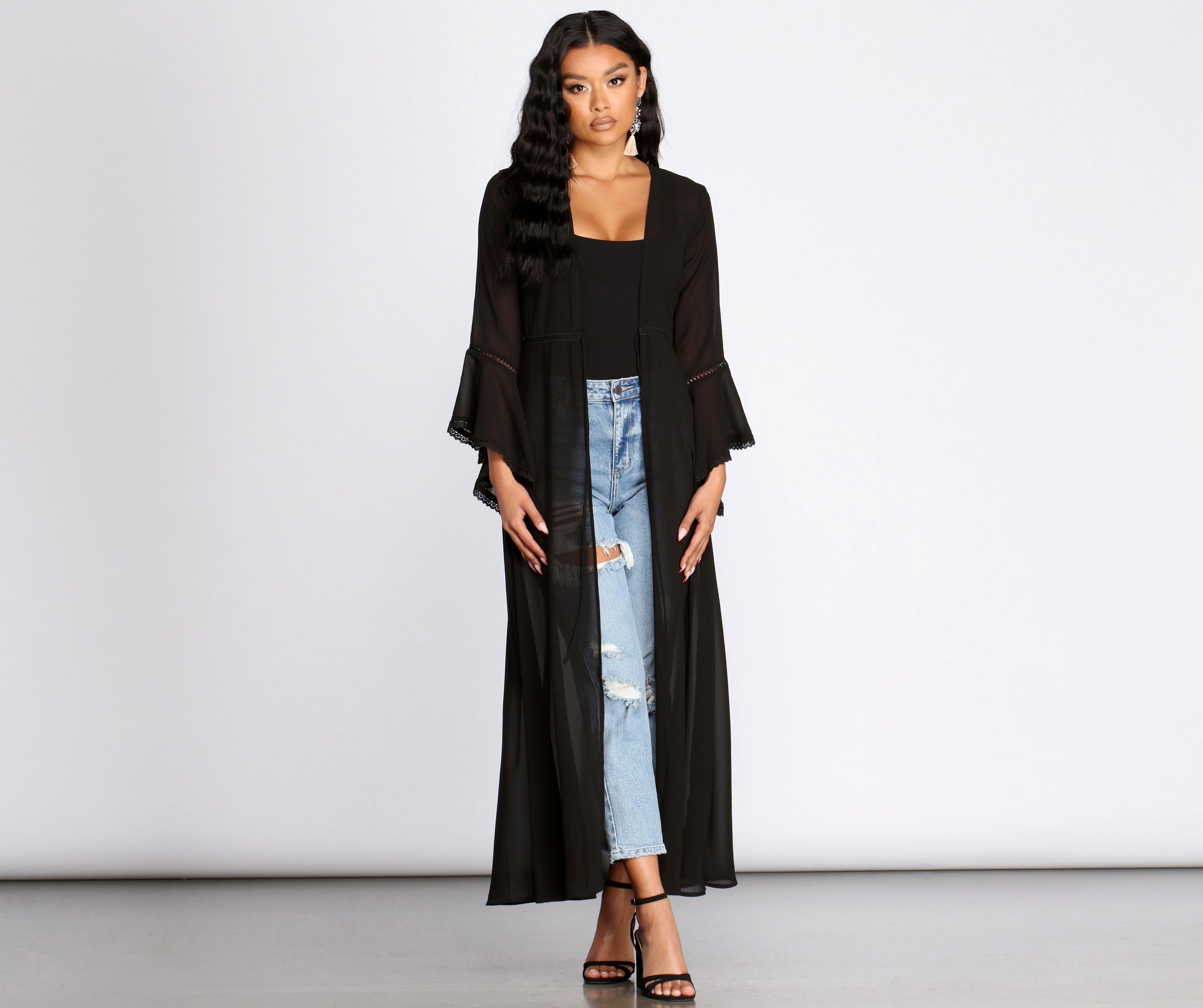 Gypsy Queen Chiffon Bell Sleeve Duster