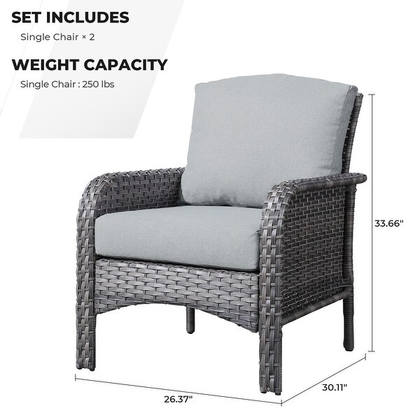 HOOOWOOO Outdoor 2piece Patio Furniture Wicker Chair Set