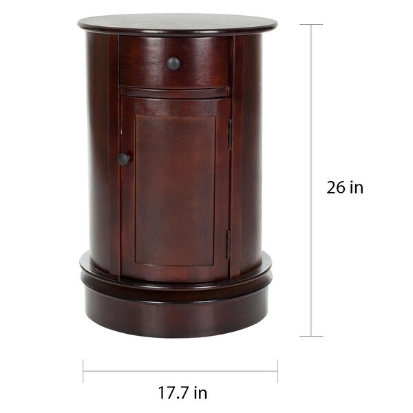 SAFAVIEH Cape Cod Dark Cherry Swivel Storage Accent Table - 17.7