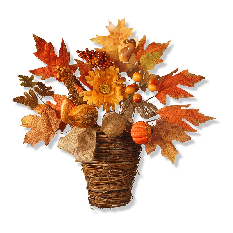 National Tree Company Maple Leaf Wall Basket