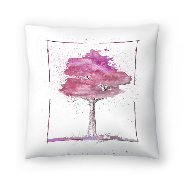 Purple Watercolor Tree By Tanya Shumkina Throw Pillow Americanflat Minimalist Botanical