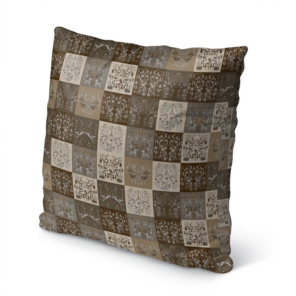 SCANDINAVIAN PATCHWORK NEUTRAL IndoorOutdoor Pillow By Kavka Designs