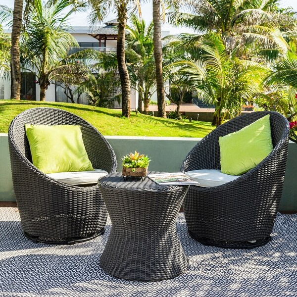 M4H Barletta Swivel Patio Chair Set with Drum Table