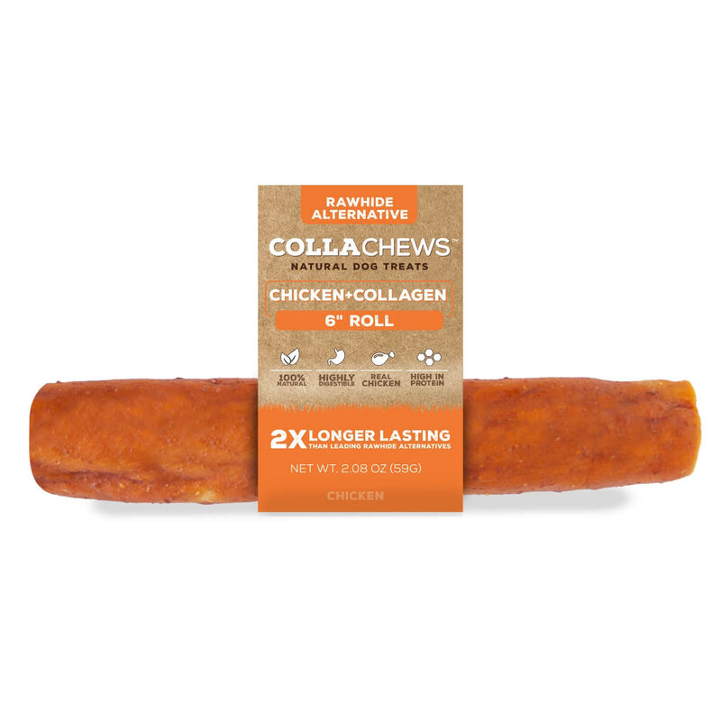 Colla Chews 6 Collagen Roll Chicken Flavor Dog Treats 1ea-4Pack