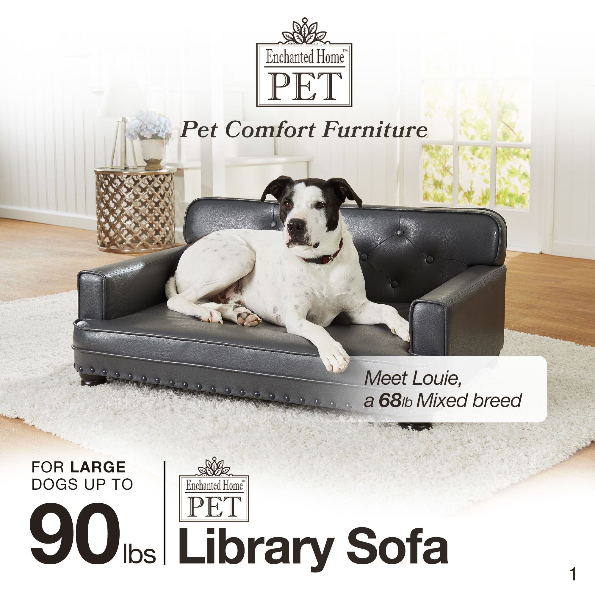 Enchanted Home Pet Library Sofa Dog Bed in Brown， 40