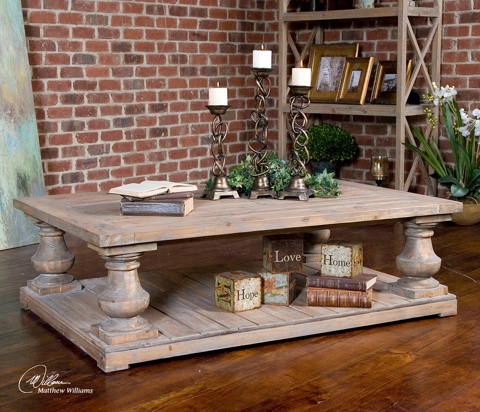 Uttermost Stratford Rustic Cocktail Table   Traditional   Coffee Tables   by HedgeApple  Houzz