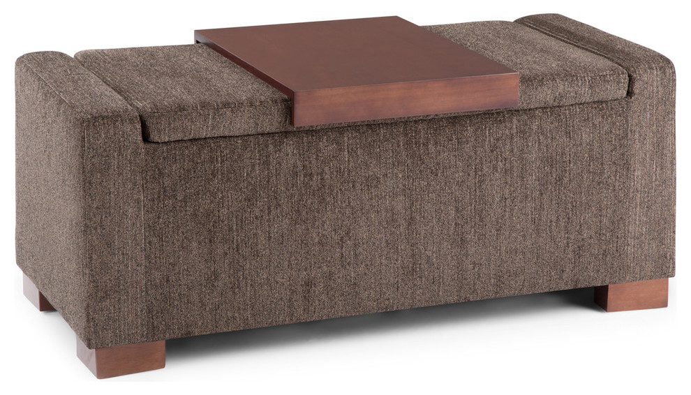 Bretton Lift Top Storage Ottoman   Transitional   Footstools And Ottomans   by Homesquare  Houzz