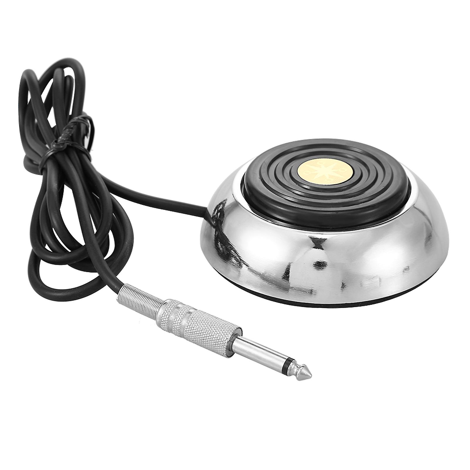 Stainless Steel Round Tattoo Foot Pedal Switch Tattoo Machine Power Supply Accessory