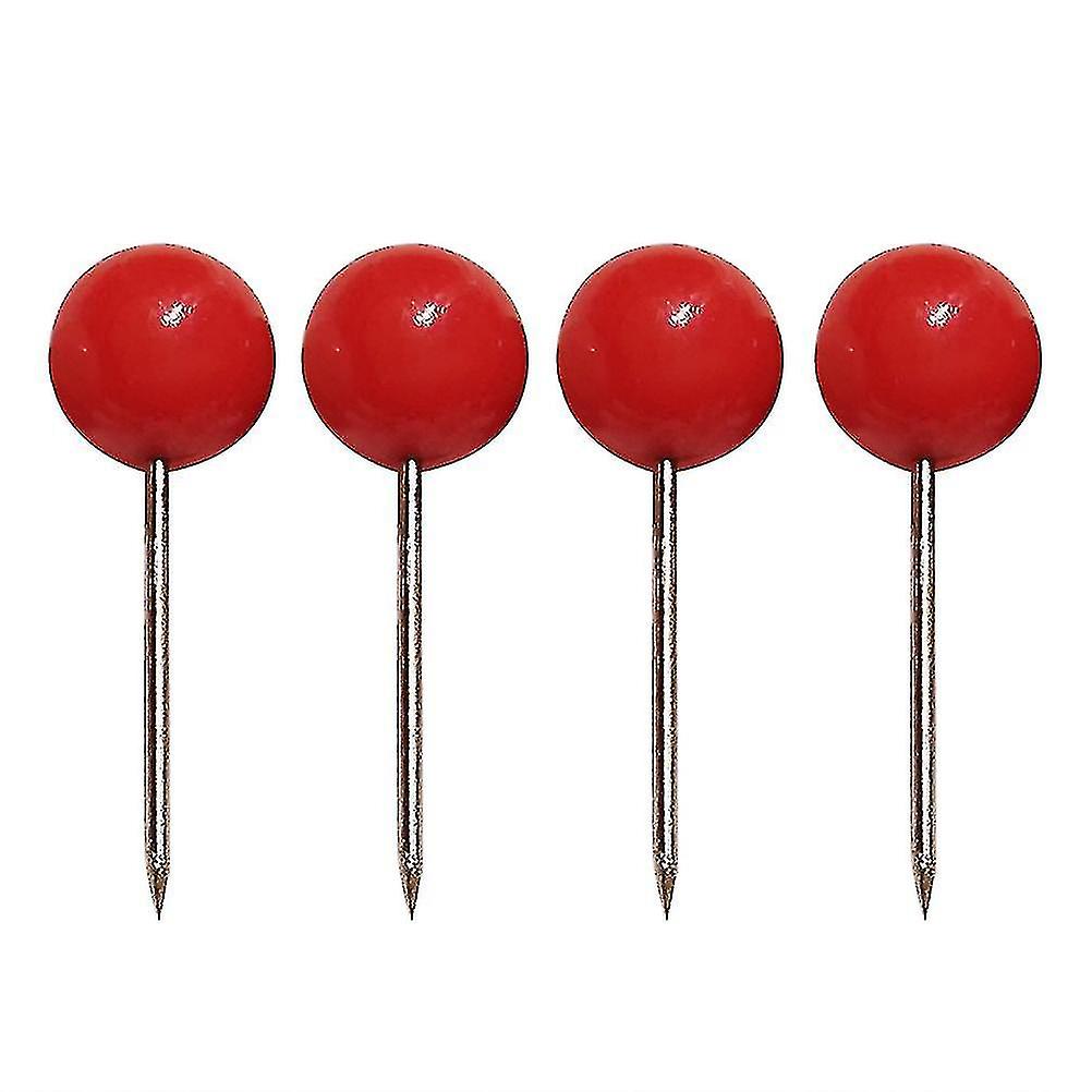 500pcs Push Round Ball Head Map Tacks With Stainless Point For Office Home Crafts Diy Marking (red)