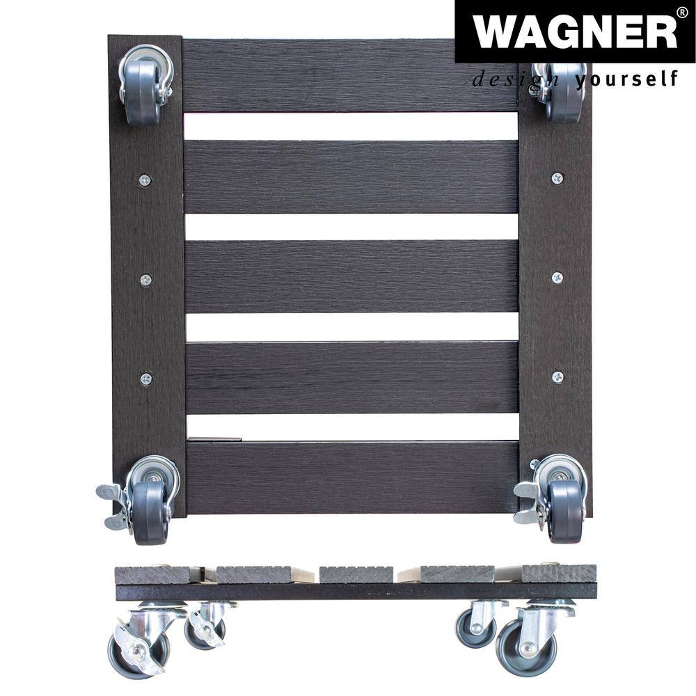 Wagner 11.4 in. Gray Square WPC Plant Caddy-Wood Plastic Composite 64-0520