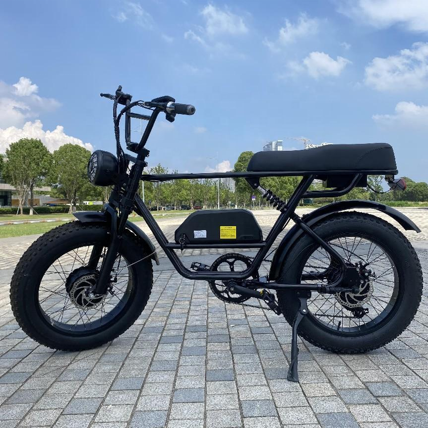 AITAIER new retro vintage super Electric Hybrid Bike 73 fat tire 20 inch 1500W ebike 48V 23Ah long range e bike