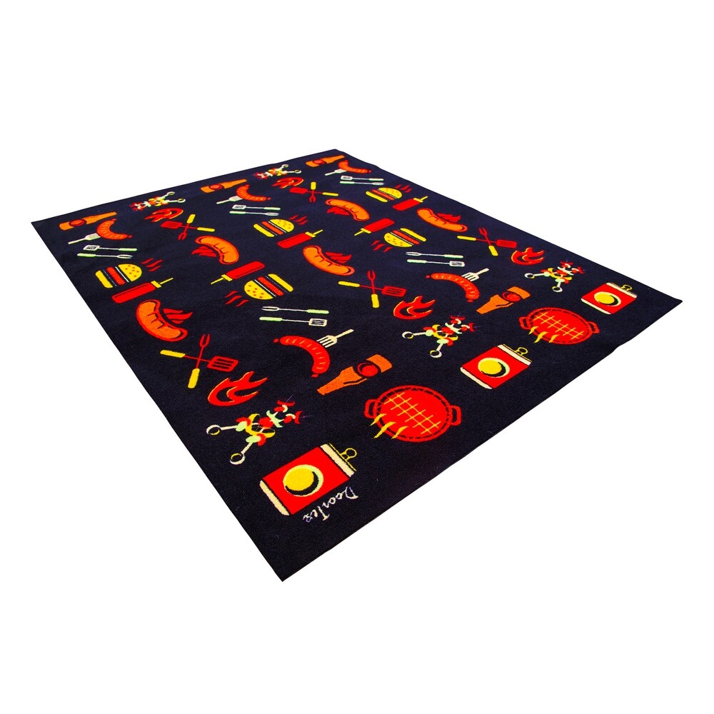 Doortex  BBQ Mat  Under Grill Mat  Fire Retardant and Flame Resistant Mat with Flame Design  Size 39\