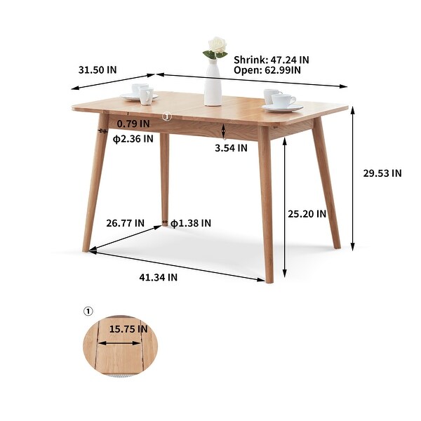 Natural solid oak round corner diagonal leg telescopic table 1.21.6m，for 68 people，NO CHAIRS