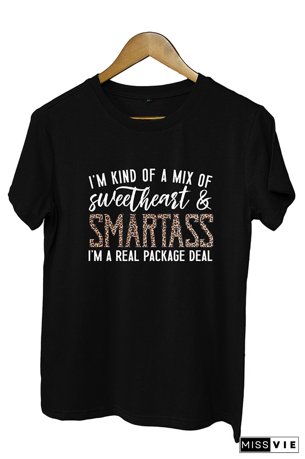 Sweetheart & Smartass Leopard Graphic Tee Wholesale