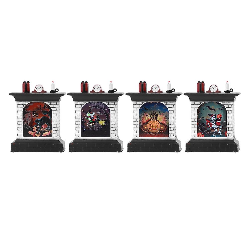 4pcs/set Halloween Simulation Tombstoneand#8209;shaped Night Light Halloween Bar Decoration Props