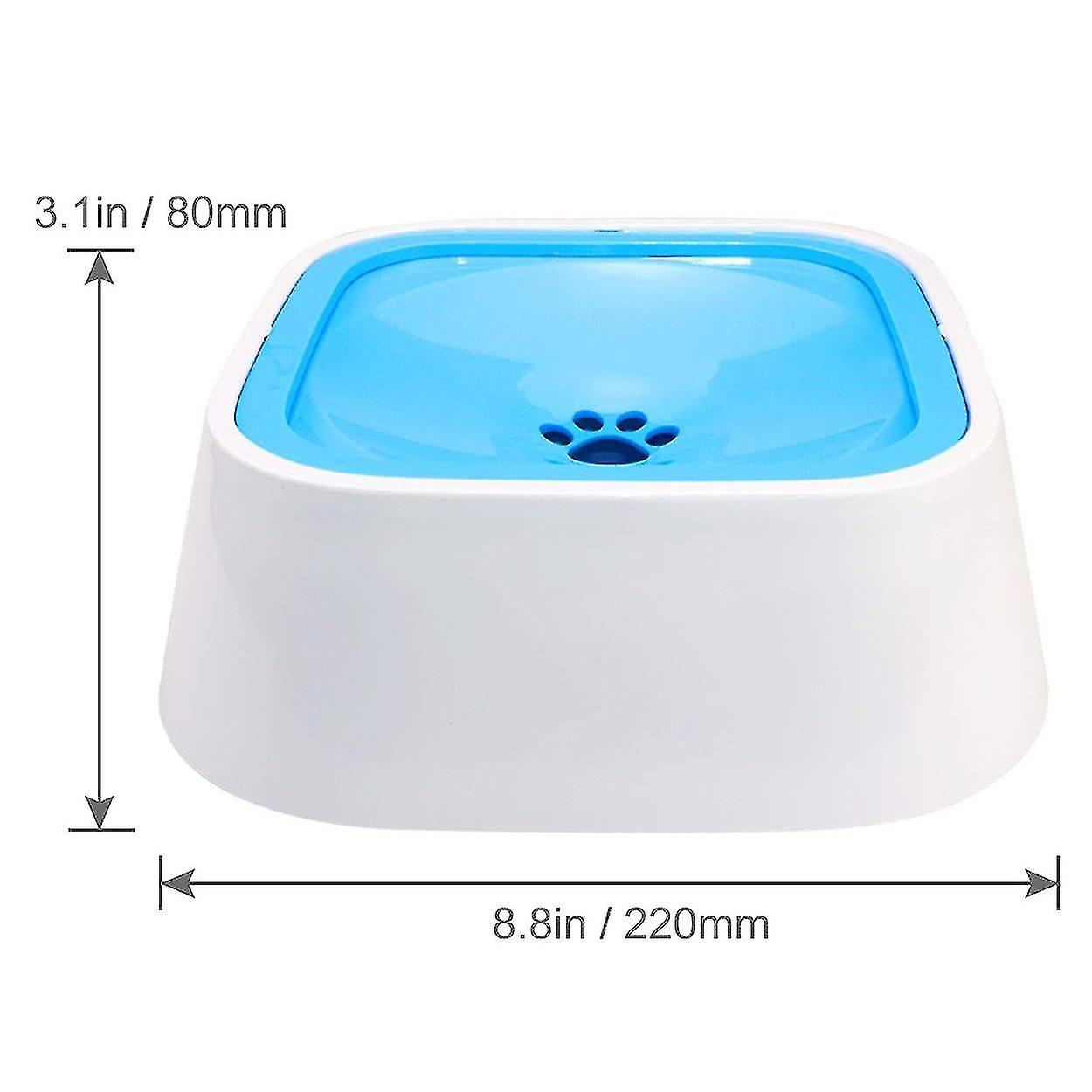 Miman Non Spill Dog Water Bowl，travel Pet Water Bowls For Dogs And Cats Blue