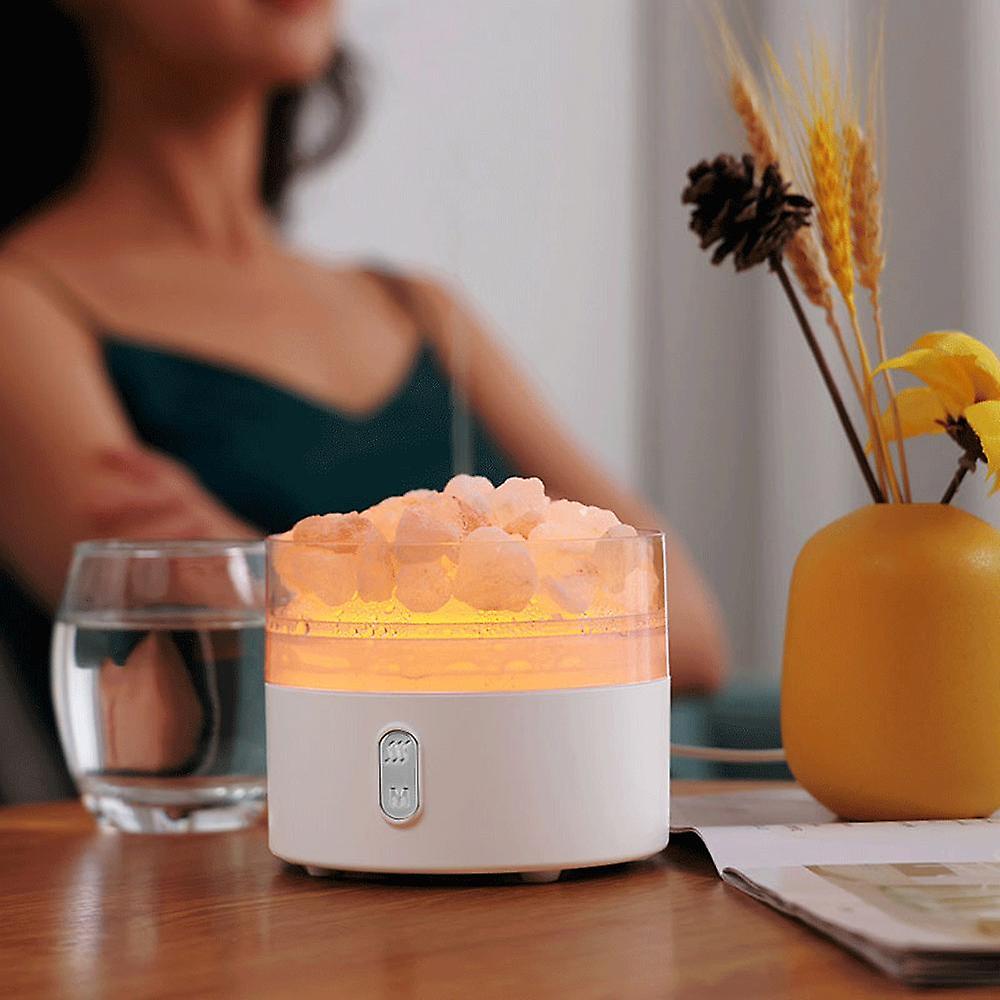 Salt Rock Atomizing Air Humidifier 220ml Large Capacity Ultrasonic Essential Oil Diffuser Usb Charging Home Purifier Atomizer