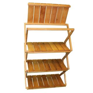 Natural Alder Multi-Use 4-Tier Folding Rack RichM703Wood022