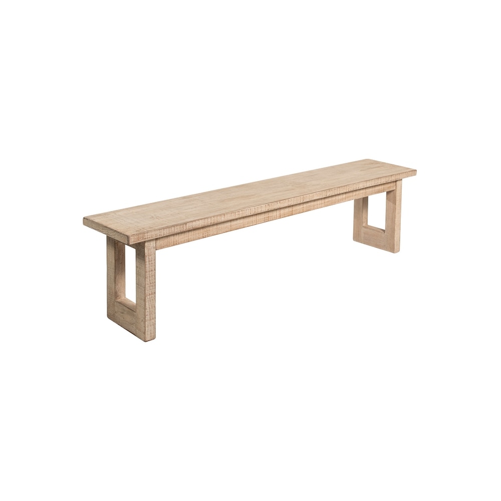 Whitefish Reclaimed Pine Bench  White Wash