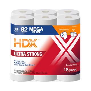 HDX Ultra-Strong Toilet Paper (275-Sheets Per Roll 18-Rolls Per Pack) 38125