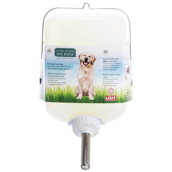 Lixit Plastic Dog Water Bottle with Tube  64 oz  3...