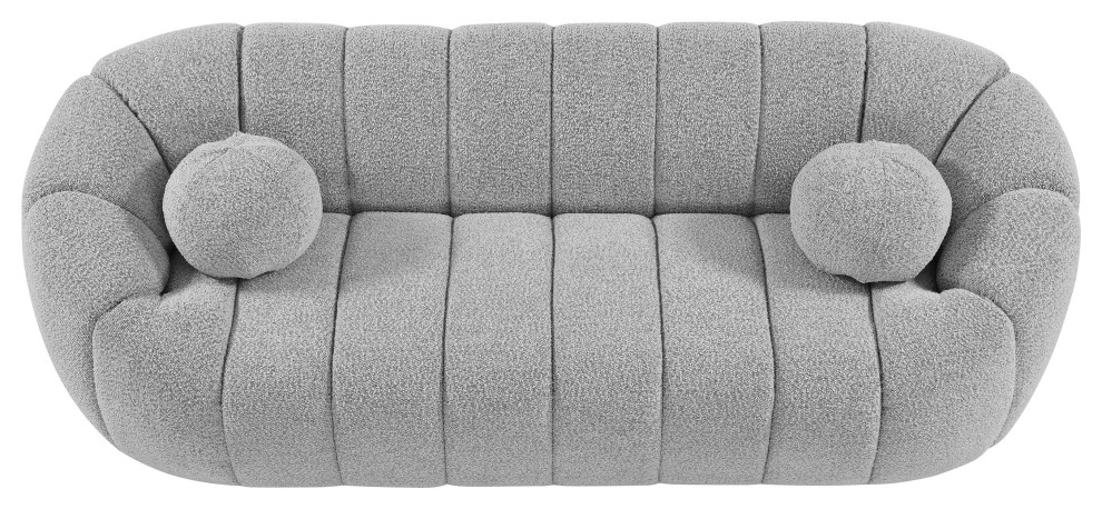 Elijah Boucle Fabric Upholstered Chair   Contemporary   Sofas   by Meridian Furniture  Houzz