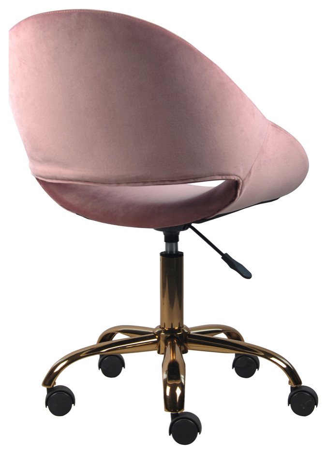 Velvet Upholstered Pink Makeup Vanity Chairs With Golden Chrome Base   Contemporary   Vanity Stools And Benches   by specialty imports  Houzz